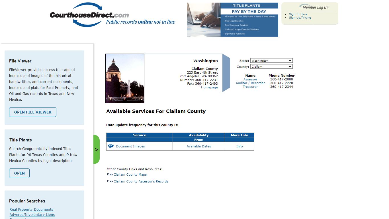 Search Clallam County Public Property Records Online - CourthouseDirect.com